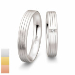 Snubní prsteny Basic Light II ze žlutého zlata s diamantem nebo zirkonem s rytinou 4804218-4804217