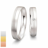 Snubní prsteny Basic Light II ze žlutého zlata s diamantem nebo zirkonem s rytinou 4804220-4804219