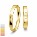 Snubní prsteny Basic Slim z bílého zlata s diamanty nebo zirkony 4804308-4804307