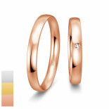 Snubní prsteny Basic Slim ze žlutého zlata s diamanty nebo zirkony 4804310-4804309