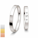 Snubní prsteny Basic Slim ze žlutého zlata s diamanty nebo zirkony 4804314-4804313