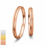 Snubní prsteny Basic Slim ze žlutého zlata s diamanty nebo zirkony 4804324-4804323