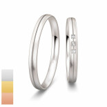 Snubní prsteny Basic Slim ze žlutého zlata s diamanty nebo zirkony 4804324-4804323