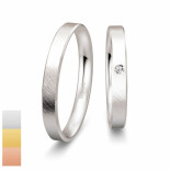 Snubní prsteny Basic Light ze žlutého zlata s diamantem nebo zirkonem 4805602-4805601