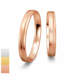 Snubní prsteny Basic Light ze žlutého zlata s diamantem nebo zirkonem 4805606-4805605