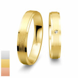Snubní prsteny Basic Light z bílého zlata s diamantem nebo zirkonem 4805618-4805617