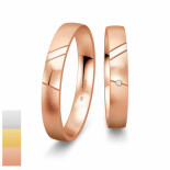 Snubní prsteny Basic Light z bílého zlata s diamantem nebo zirkonem s rytinou 4805620-4805619