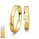 Snubní prsteny Basic Light z bílého zlata s diamantem nebo zirkonem s rytinou 4805620-4805619