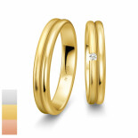 Snubní prsteny Basic Light z bílého zlata s diamantem nebo zirkonem 4805628-4805627