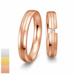 Snubní prsteny Basic Light ze žlutého zlata s diamantem nebo zirkonem 4805646-4805645