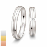 Snubní prsteny Basic Light ze žlutého zlata s diamantem nebo zirkonem 4805646-4805645