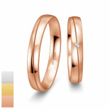 Snubní prsteny Basic Light z bílého zlata s diamantem nebo zirkonem 4805654-4805653