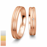 Snubní prsteny Basic Light z bílého zlata s diamantem nebo zirkonem 4805662-4805661