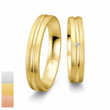 Snubní prsteny Basic Light z bílého zlata s diamantem nebo zirkonem 4805662-4805661