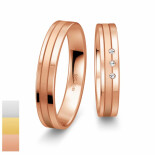 Snubní prsteny Basic Light z bílého zlata s diamantem nebo zirkonem 4805668-4805667