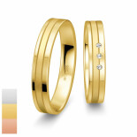 Snubní prsteny Basic Light z bílého zlata s diamantem nebo zirkonem 4805668-4805667