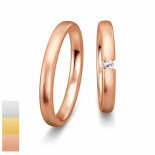 Snubní prsteny Basic Light III z bílého zlata s diamantem nebo zirkonem 4805734-4805733