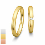 Snubní prsteny Basic Light III z bílého zlata s diamantem nebo zirkonem 4805734-4805733