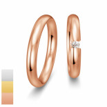Snubní prsteny Basic Light III ze žlutého zlata s diamantem nebo zirkonem 4805740-4805739