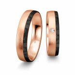 Snubní prsteny Carbon ze žlutého zlata s diamantem - Cena za pár 4806506-4806505
