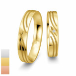 Snubní prsteny z bílého zlata s diamantem nebo zirkonem SmartLine Slim 4807134-4807133