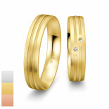 Snubní prsteny z bílého zlata s diamanty nebo zirkony SmartLine Slim 4807142-4807141