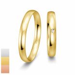 Snubní prsteny Profilringe Light z bílého zlata s diamantem nebo zirkonem 4814405-4804405