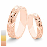 Zlaté snubní prsteny 585/1000 s rytinou 991SN38
