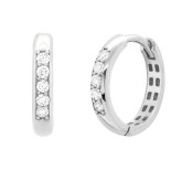 Náušnice z bílého zlata s diamanty - kruhy 13ZP2401274B
