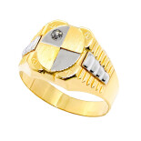 Pánský prsten ze žlutého zlata se zirkony 9911340670
