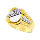 Pánský prsten ze žlutého zlata se zirkony 9911340674