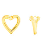 Náušnice ze žlutého zlata ve tvaru srdce 99121390458