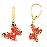 Náušnice ze žlutého zlata ve tvaru motýlů 99121390480