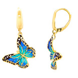 Náušnice ze žlutého zlata ve tvaru motýlů 99121390481