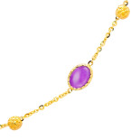 Náhrdelník ze žlutého zlata s fialovými kamenemy a opály 99135390555