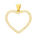 Přívěsek ze žlutého zlata ve tvaru srdce se zirkony - oboustranný 99156382083