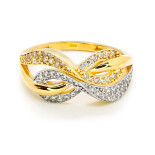 Prsten ze žlutého zlata se zirkony 99165390247