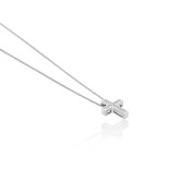 Zlatý náhrdelník ve tvaru křížku s diamanty CLD4710