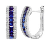 Náušnice z bílého zlata se safíry a diamanty  DAE1016BS14W