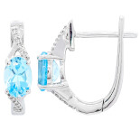 Náušnice z bílého zlata s topazem a diamanty  FE9594BTENGW