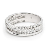 Prsten z bílého zlata s diamanty FR74W