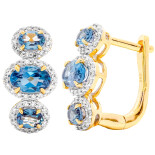 Náušnice ze žlutého zlata s topazem a diamanty  ME31735LBTYENG
