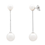 Náušnice z bílého zlata s perlami PER2573