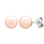 Náušnice z bílého zlata s perlami PPN775BLMV