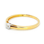 Zásnubní prsten ze žlutého zlata s diamantem  RR579Y