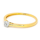 Zásnubní prsten ze žlutého zlata s diamantem RR639Y