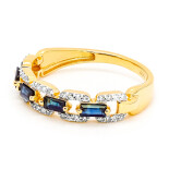 Zlatý prsten se safíry a diamanty RR64454SAPY