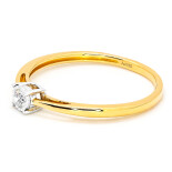 Zásnubní prsten ze žlutého zlata s diamantem RR758Y