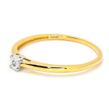 Zásnubní prsten ze žlutého zlata s diamantem RR775Y