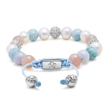 Dámský náramek s perlami, aventurínem, modrým achátem a larimarem WCZ8068M